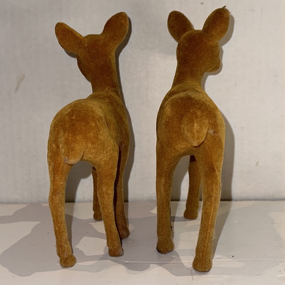 2 Flocked Deer Figurine - Picture 5 of 6